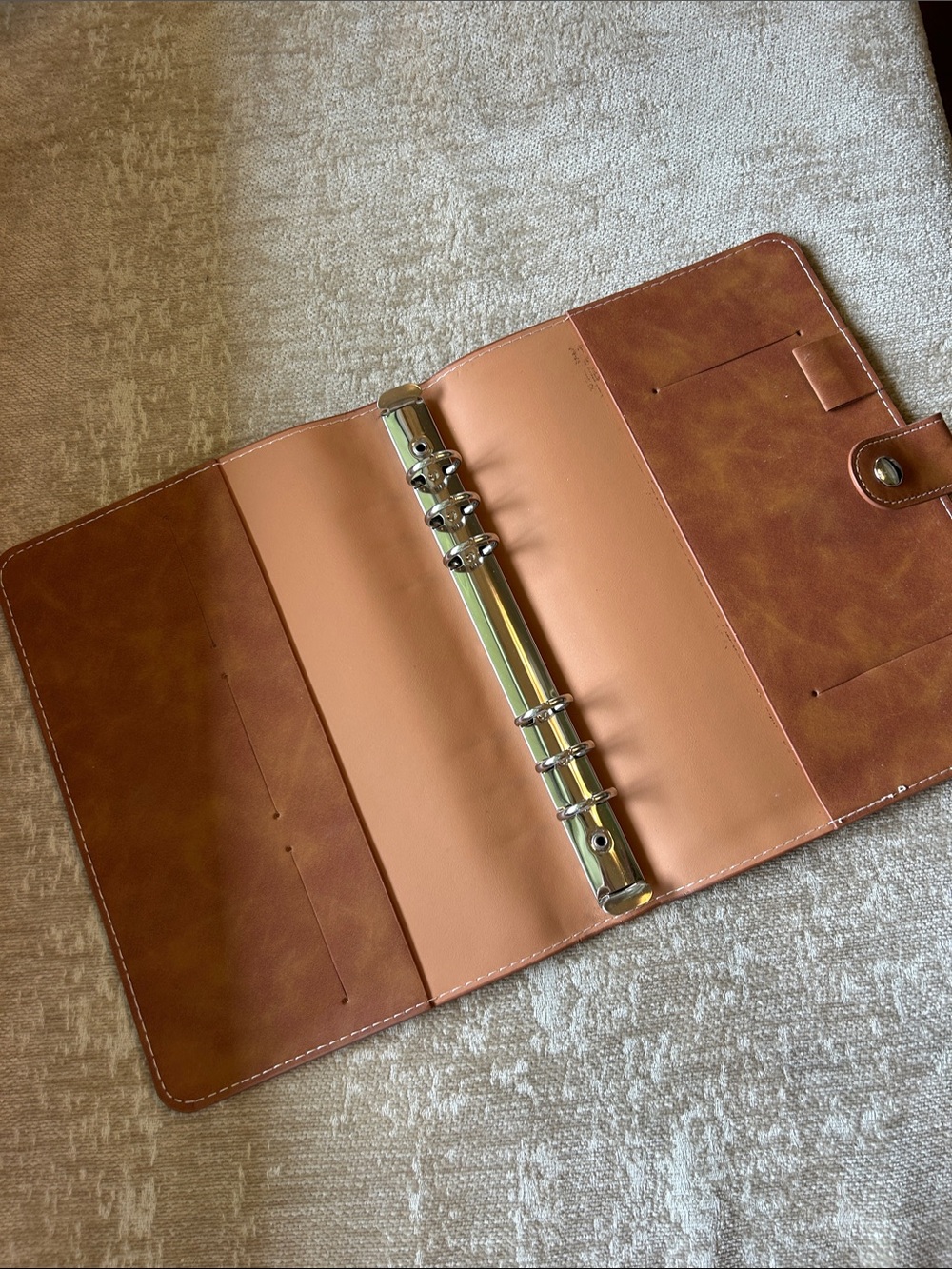 Snap-Closure Faux Leather Planner in Chestnut - Picture 2 of 5